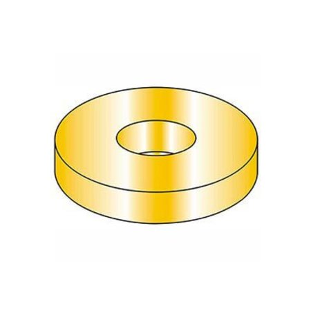TITAN FASTENERS 1/4in Flat Washer - SAE - Extra Thick - 9/32in I.D. - Steel - Yellow Zinc - Grade 8 - Pkg of 50 MEG04